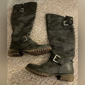 Madden Girl Red Zipper Tall Boots